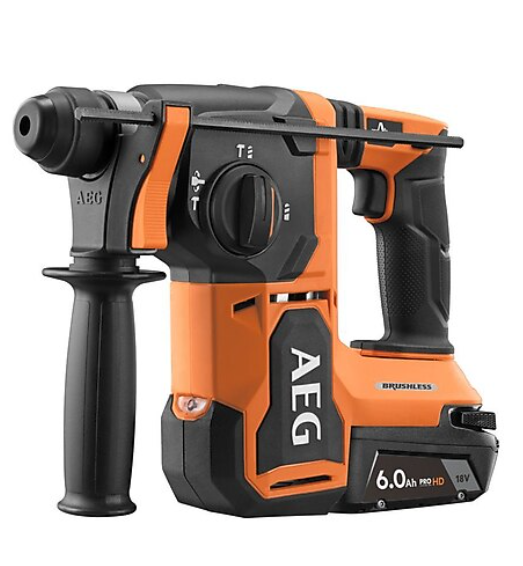 AEG BBH18BL2-602C 6 Ah Çift Akülü Kömürsüz Motor Kırıcı Delici - T4935492637