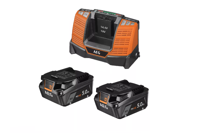 AEG AKÜ VE ŞARJ CİHAZI SETİ SET 18V  5.0 Ah Yedek Akü + Şarj Cihazı