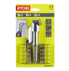 RYOBİ RAKRAD11 Köşe Vidalama Adaptörü + 10 Parça Aksesuarlı