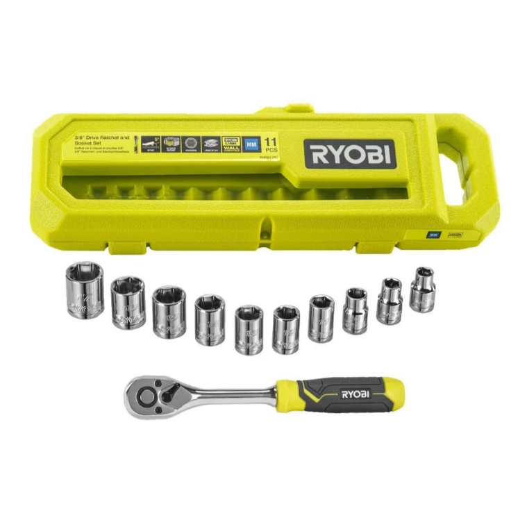 RYOBİ RHRS11PC Cırcırlı Lokma Seti 3/8 11 parça