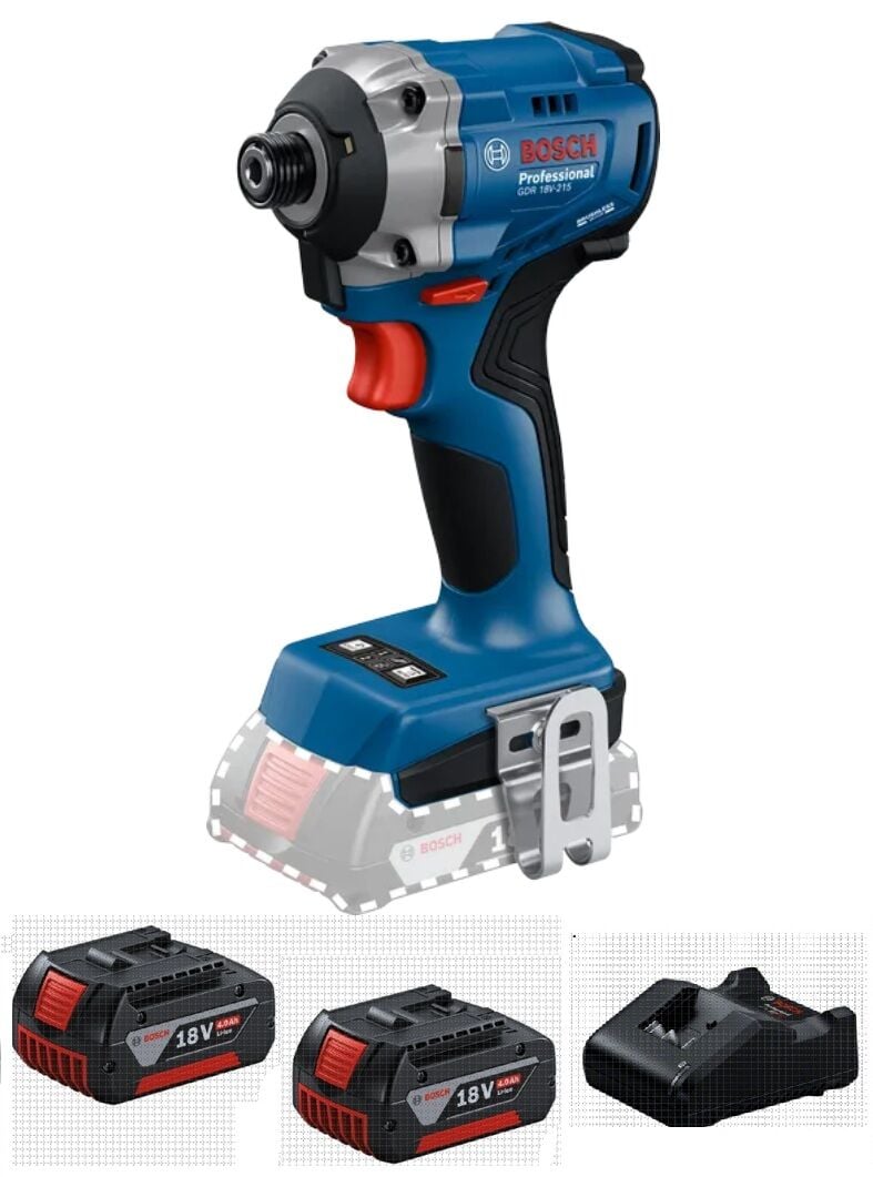 Bosch Gdr 18V-215 Akülü Darbeli Vidalama 4.0 AH Çift Akülü