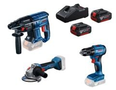 Bosch Üçlü Set Gbh 180-LI + Gsr 185-LI + Gws 18V-8 + 2X4.0AH + Gal 18V-40 + Raf Bag