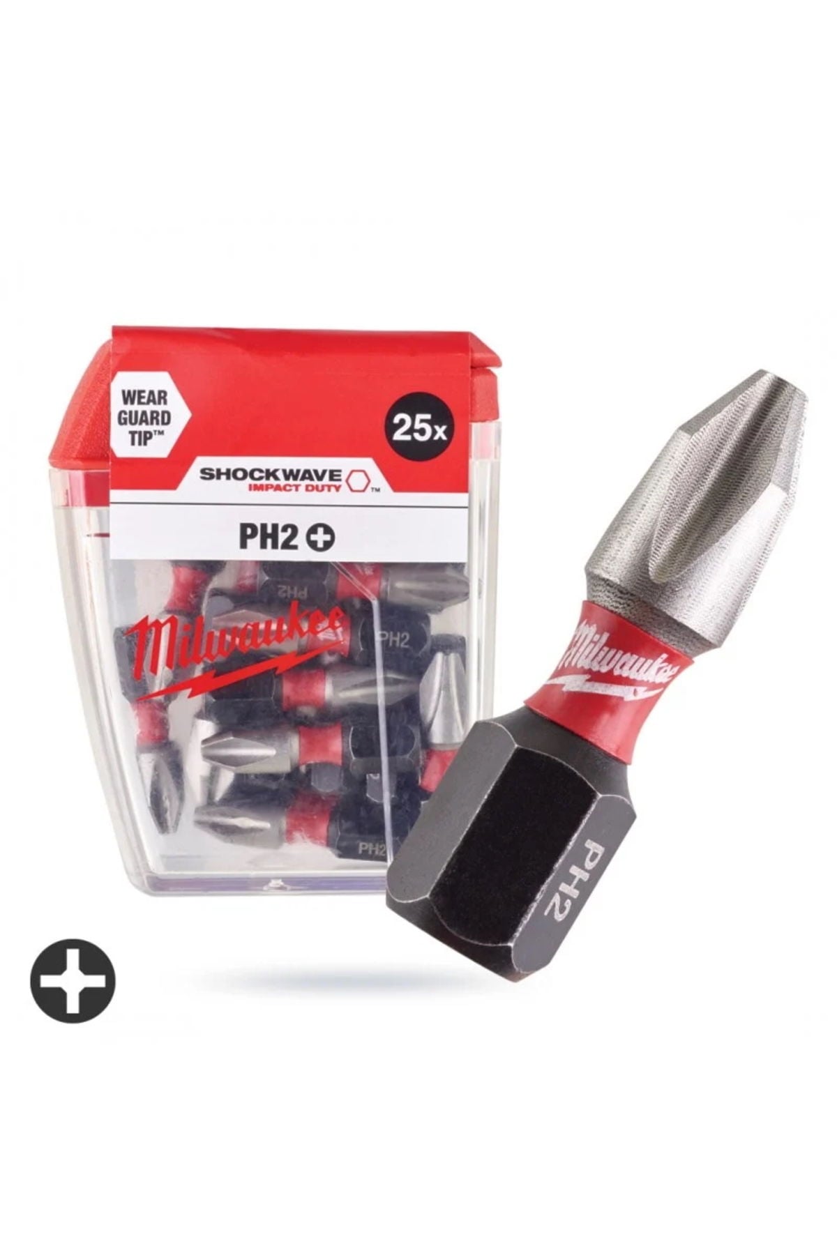 Milwaukee Bits Uç Ph2 25mm 25lı Pkt Shockwave