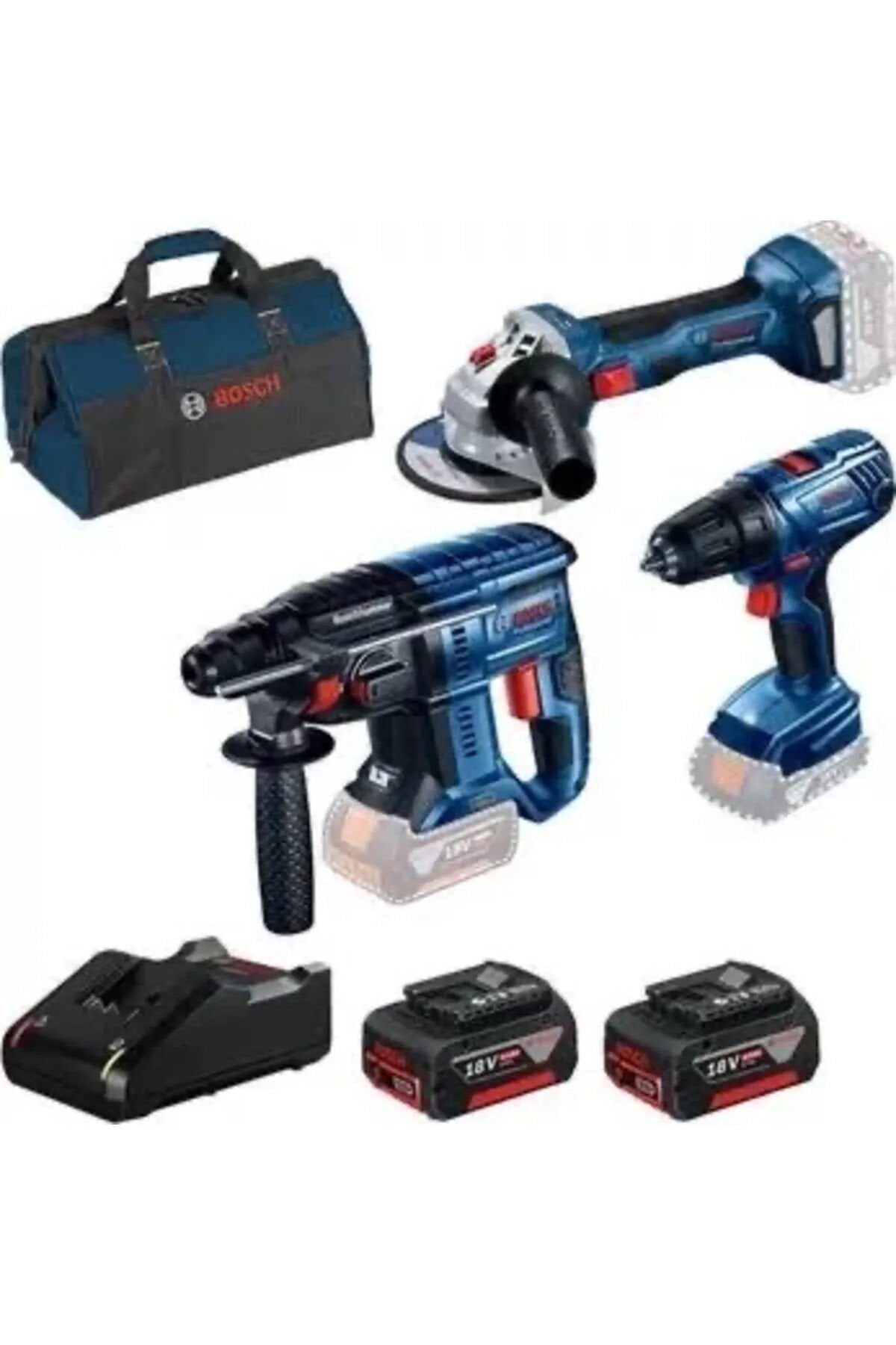 Gsr18v-50 Akülü Vidalama - Gws180 Taşlama - Gbh180 Kırıcıdelici 2x4ah + Gal 18V-40