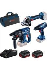 Gsr18v-50 Akülü Vidalama - Gws180 Taşlama - Gbh180 Kırıcıdelici 2x4ah + Gal 18V-40