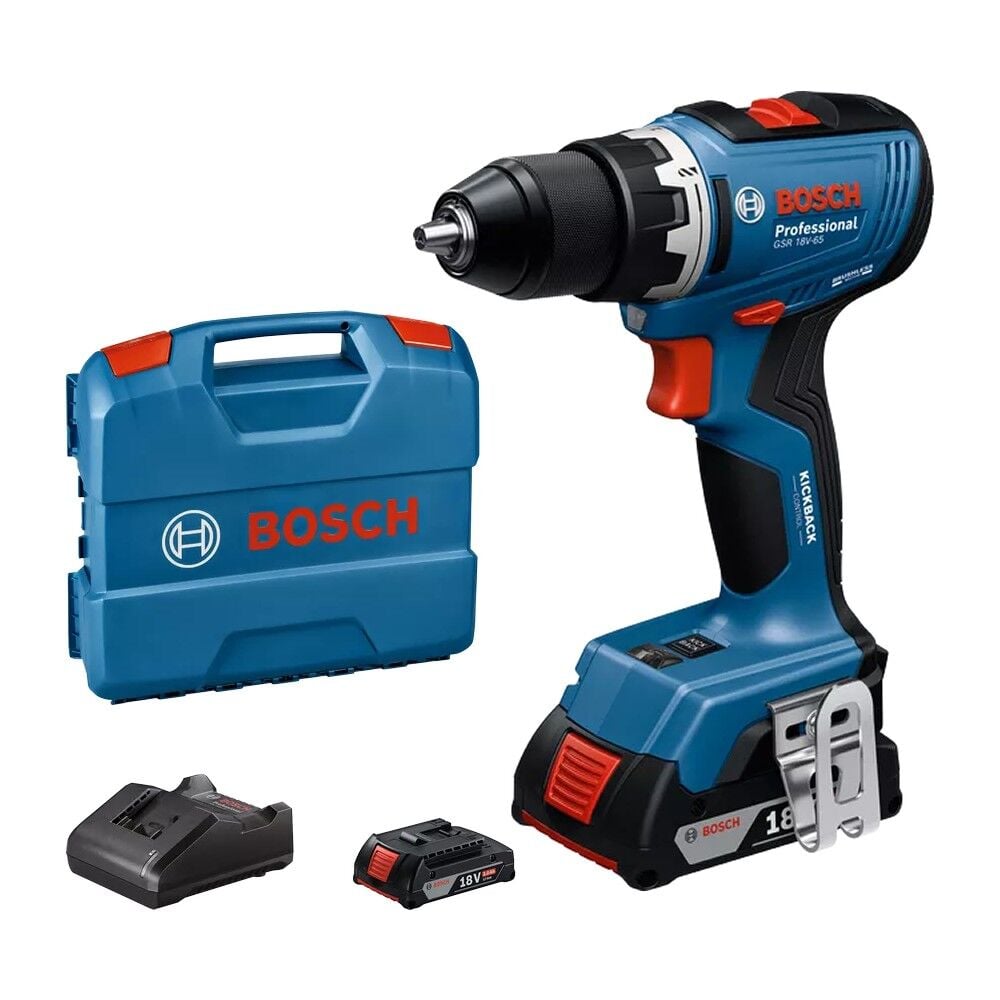 Bosch Gsr 18V-65 Çift Akülü 2.0 Ah Vidalama
