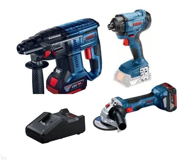 BOSCH GBH 180-Li + GDR 180-Li + GWS 18V-8 + 2 Adet GBA 18V 4.0 Ah Akü