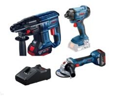 BOSCH GBH 18V-22 + GDR 180-Li + GWS 18V-8 + GBA 18v 4.0 Ah Akü x 2