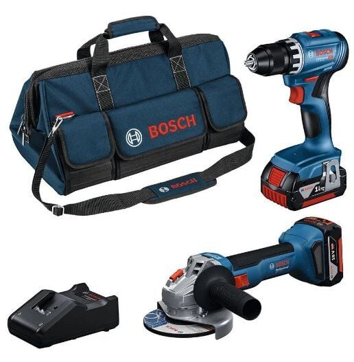 BOSCH KOMBİ SETİ GSR 18V-45 Akülü Matkap + GWS 18V-8 Akülü Taşlama (2x4.0Ah) (0 615 A50 07N)