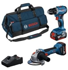 BOSCH KOMBİ SETİ GSR 18V-45 Akülü Matkap + GWS 18V-8 Akülü Taşlama (2x4.0Ah) (0 615 A50 07N)