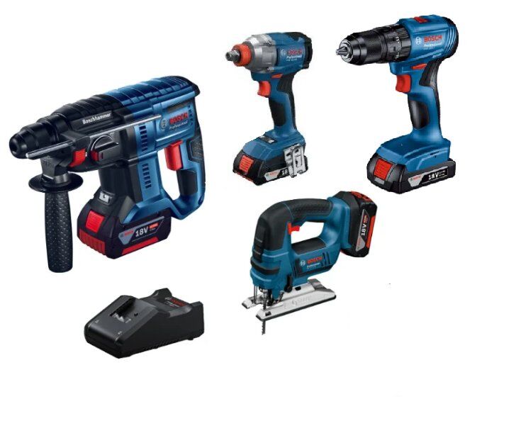 Bosch dörtlü montaj seti  ( GST 185-Li , GDX 18V-285 , GSB 185-Lİ , GBH 18V-22 ,GBA 18V 4.0x4 )