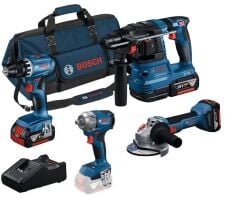 BOSCH dörtlü GSR 18V-45 + GWS 18V-8 + GBH 18V-22 + GDS 18V-350  KOMBİ SET (3x4.0Ah)