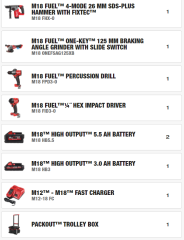 Milwaukee M18 FPP4E-555T dörtlü set