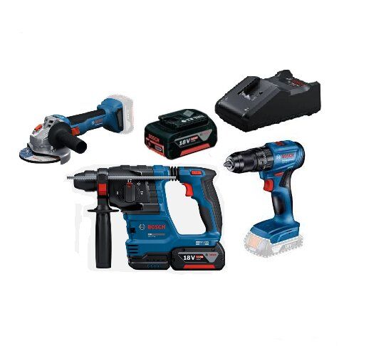 Bosch Üçlü Montaj Seti ( GWS 18V-8 , GSB 185  , GBH 18V-22 + GBA 18 V 4.0 ah  x2 ) ürün açıklaması