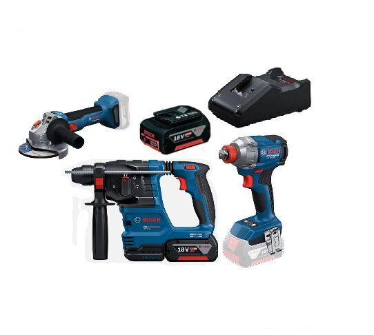 Bosch Üçlü Montaj Seti ( GWS 18V-8 , GDX 18V-285  , GBH 18V-22 + GBA 18 V 4.0 ah  x2 )