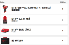 Milwaukee M12 FID2-202X Çift Akülü Darbeli Vidalama