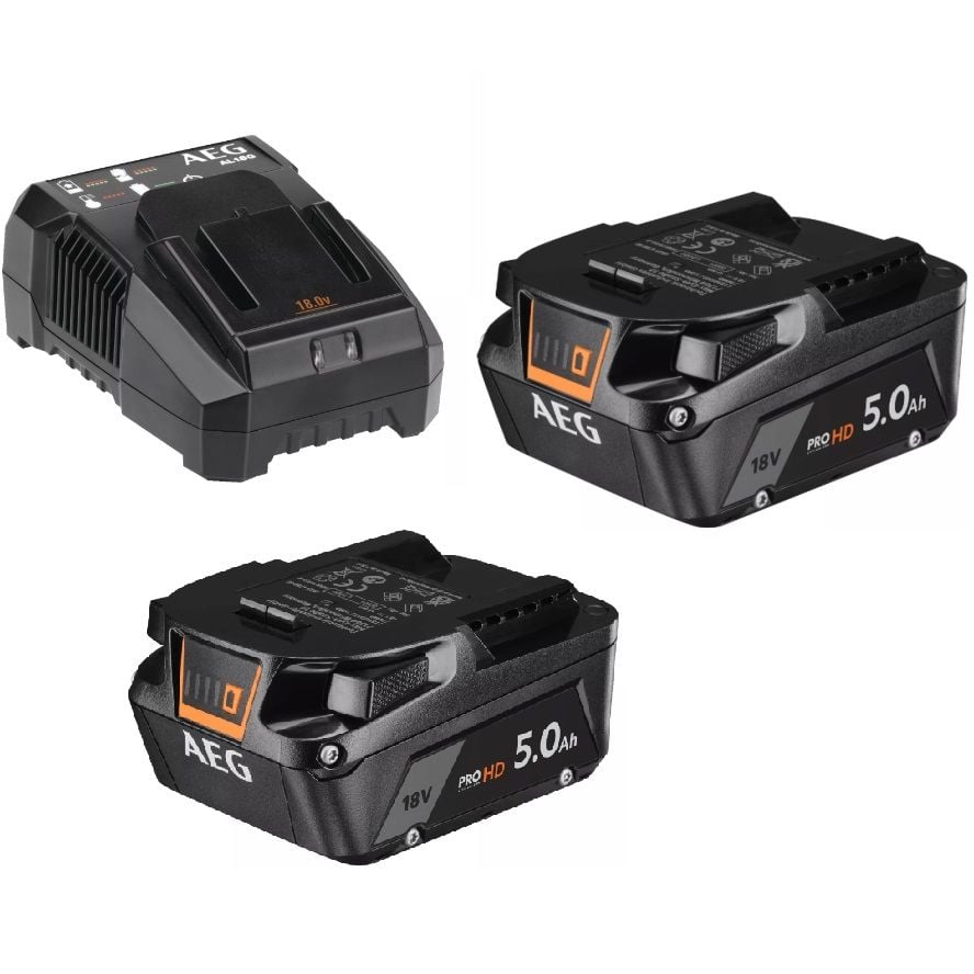 AEG AKÜ VE ŞARJ CİHAZI SETİ 5 Ah Yedek Akü + AL18G Şarj Cihazı