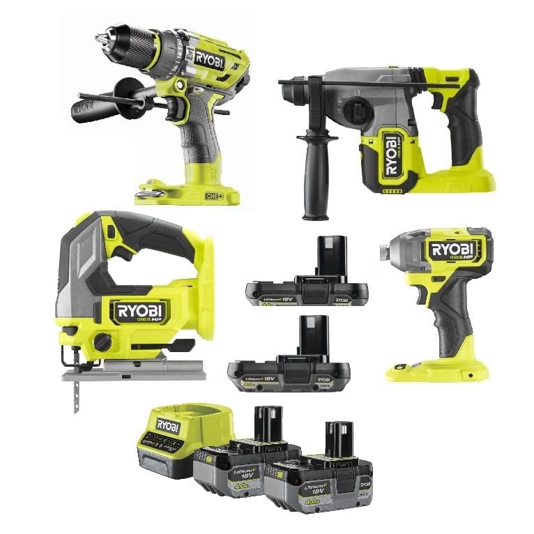 Ryobi Dörtlü Akülü Montaj Seti (RSDS18X - RID18X -  R18pd7 - 2x2.0 Ah - 2x 4.0 Ah )