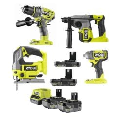 Ryobi Dörtlü Akülü Montaj Seti (RSDS18X - RID18X -  R18pd7 - 2x2.0 Ah - 2x 4.0 Ah )