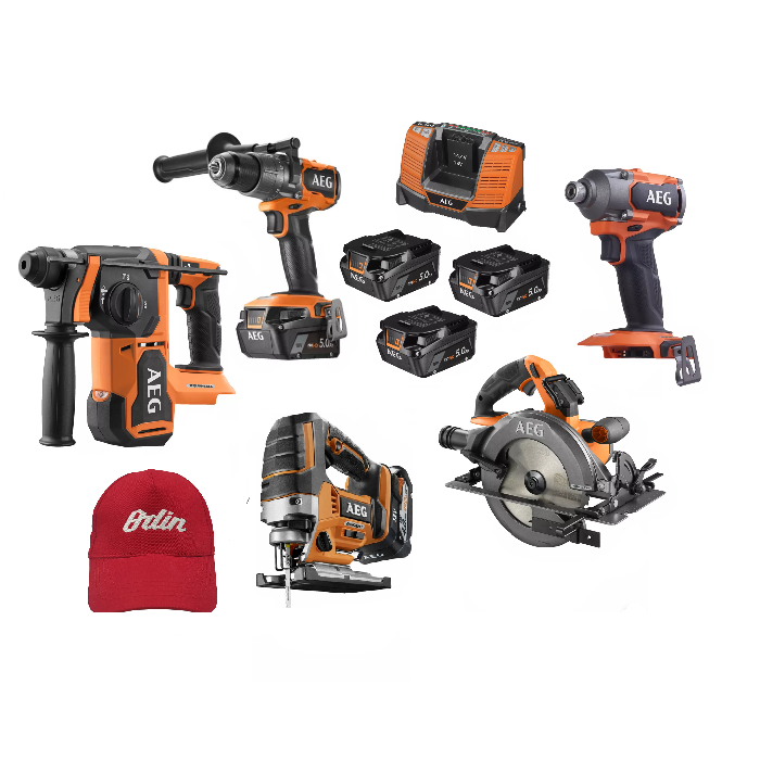 AEG beşli montaj seti (BBH 18BL2 - BSS 18C3B3 - BSB 18C3BL -BST18BLX2 3500 - bks18bl2 - L1850SHD * 5 )