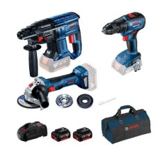 BOSCH GBH 180-Li + GSR 18V-50 + GWS 180-Li 3'Lü Bez Çantalı Set (0 615 990 M32)